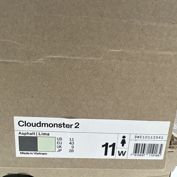 ON Cloud Cloudmonster 2 Women's Size 11 Asphalt Lima Running Shoes 3WE10112541 - Picture 9 of 9